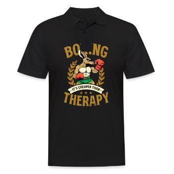 Boxen billiger als Therapie - Männer Poloshirt - Schwarz - Vorne - Kai (181cm)