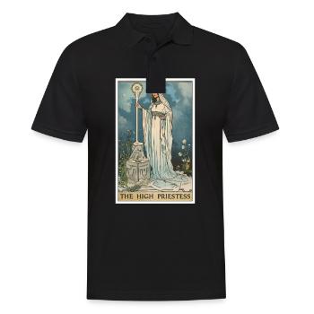 Carte de Tarot La Grande Prêtresse La Grande Prêtresse - Polo Homme - noir - Devant - Kai (181cm)