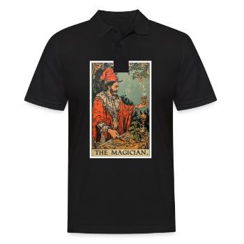 Tarotkarte The Magician Der Magier - Männer Poloshirt - Schwarz - Vorne - Kai (181cm)