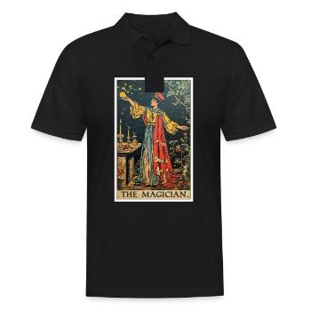 Tarotkarte The Magician Der Magier - Männer Poloshirt - Schwarz - Vorne - Kai (181cm)