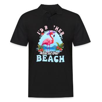 Sommerurlaub lieber am Strand - Männer Poloshirt - Schwarz - Vorne - Kai (181cm)