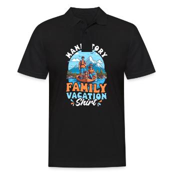 Sommerurlaub Obligatorisches Familienurlaubs-Outfit - Männer Poloshirt - Schwarz - Vorne - Kai (181cm)