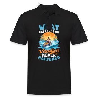 Summer Vacation Happened On Vacation Never - Men's Polo Shirt - black - Front - Kai (181cm)