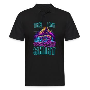 Sommerurlaub Das ist Urlaubsoutfit - Männer Poloshirt - Schwarz - Vorne - Kai (181cm)