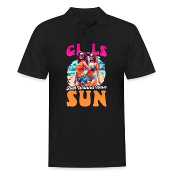 Sommerferien wollen Sonne haben - Männer Poloshirt - Schwarz - Vorne - Kai (181cm)