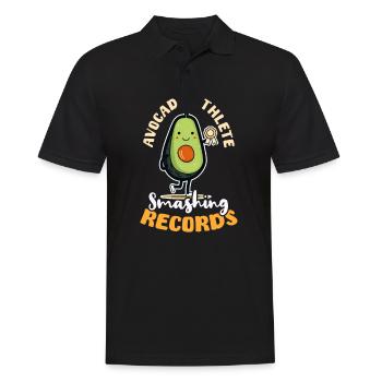 Veganer Athlet Avocado-Athlet bricht Rekorde - Männer Poloshirt - Schwarz - Vorne - Kai (181cm)