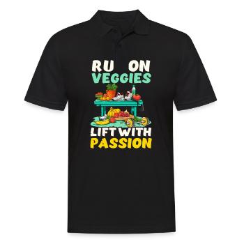 Vegan Athlete Run On Veggies Lift With Passion - Men's Polo Shirt - black - Front - Kai (181cm)