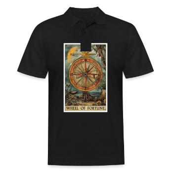 Tarot Card Wheel of Fortune Wheel of Fortune - Men's Polo Shirt - black - Front - Kai (181cm)