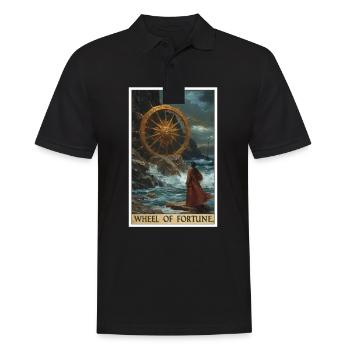 Tarot Card Wheel of Fortune Wheel of Fortune - Men's Polo Shirt - black - Front - Kai (181cm)