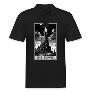 Cartes de tarot Carte de tarot La Tour La Tour - Polo Homme - noir - Devant - Kai (181cm)