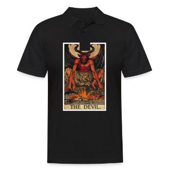 Tarotkarten Tarotkarte The Devil Der Teufel - Männer Poloshirt - Schwarz - Vorne - Kai (181cm)