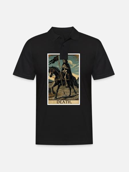Tarotkarten Tarotkarte Death Tod - Männer Poloshirt - Schwarz