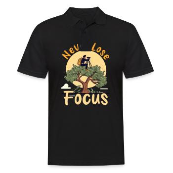 Photography Focus - Men's Polo Shirt - black - Front - Kai (181cm)