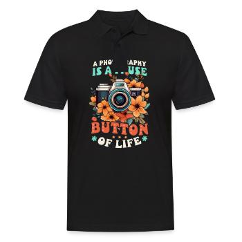 Photography Is A Pause Button Of Life - Men's Polo Shirt - black - Front - Kai (181cm)