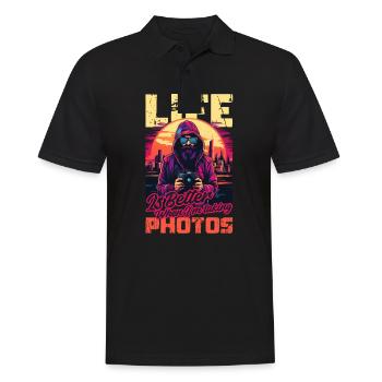 Photography Life Better Whet Taking Photos - Men's Polo Shirt - black - Front - Kai (181cm)