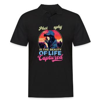 Photography Beauty Of Life Captured - Men's Polo Shirt - black - Front - Kai (181cm)