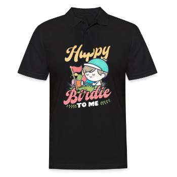 Golf Ostern Happy Birdie für mich - Männer Poloshirt - Schwarz - Vorne - Kai (181cm)