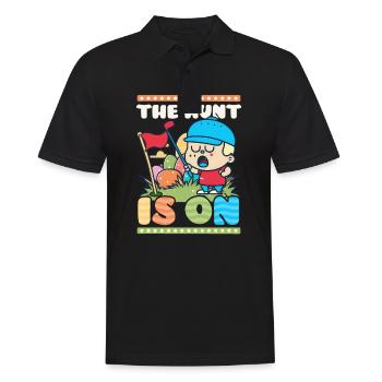 Die Golf-Osterjagd hat begonnen - Männer Poloshirt - Schwarz - Vorne - Kai (181cm)