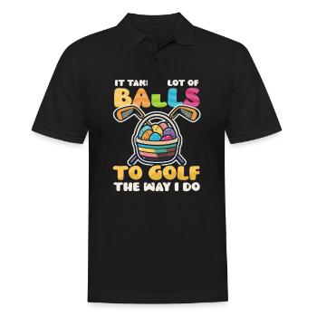Golf Ostern nimmt Bälle Golf - Männer Poloshirt - Schwarz - Vorne - Kai (181cm)