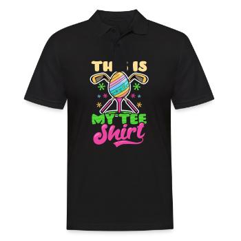 Golf Ostern Das ist mein Tee - Männer Poloshirt - Schwarz - Vorne - Kai (181cm)