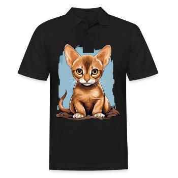 Chat d’Abyssinie Abessinierkatze - Polo Homme - noir - Devant - Kai (181cm)