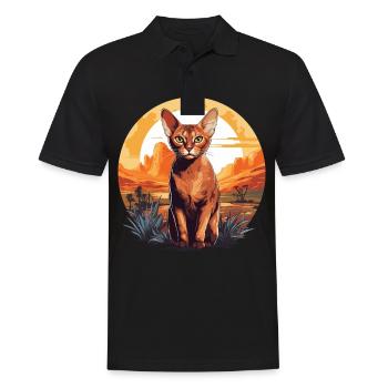 Chat d’Abyssinie Abessinierkatze - Polo Homme - noir - Devant - Kai (181cm)