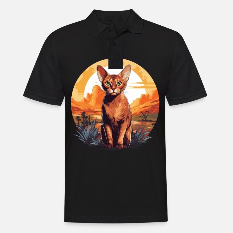 Abyssinian Cat Abessinierkatze - Männer Poloshirt - Schwarz
