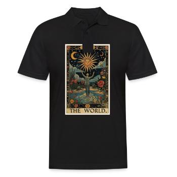 Cartes de tarot Carte de tarot Le monde Le monde - Polo Homme - noir - Devant - Kai (181cm)
