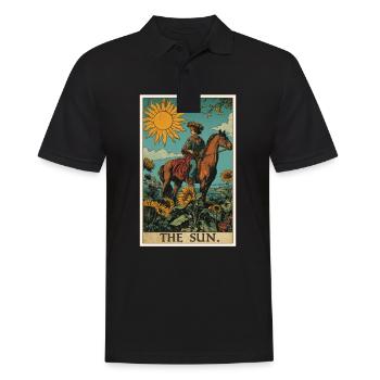 Tarotkarten Tarotkarte The Sun Die Sonne - Männer Poloshirt - Schwarz - Vorne - Kai (181cm)
