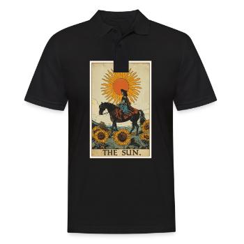 Tarotkarten Tarotkarte The Sun Die Sonne - Männer Poloshirt - Schwarz - Vorne - Kai (181cm)