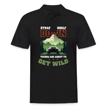 Car Enthusiast Strap Yourself Down Get Wild - Men's Polo Shirt - black - Front - Kai (181cm)
