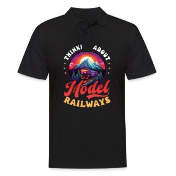Modélisme ferroviaire Réflexion sur les chemins de fer miniatures - Polo Homme - noir - Devant - Kai (181cm)