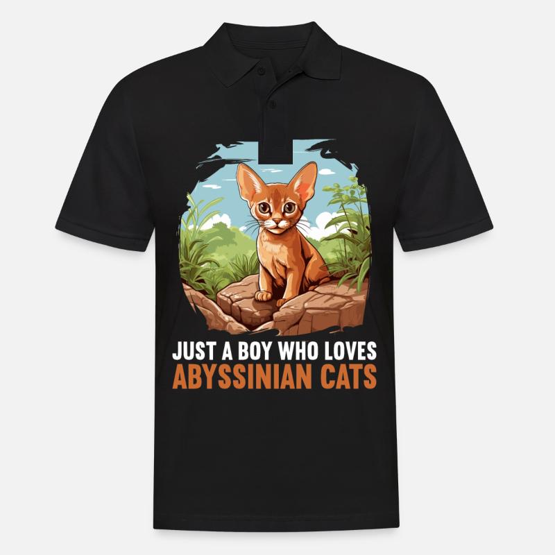 Abyssinian Cat Abessinierkatze - Männer Poloshirt - Schwarz