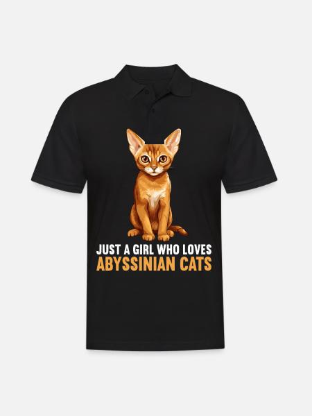 Abyssinian Cat Abessinierkatze - Men's Polo Shirt - black
