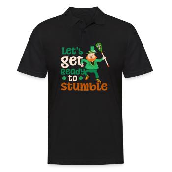 Lacrosse St. Patricks Day bereit zum Stolpern - Männer Poloshirt - Schwarz - Vorne - Kai (181cm)