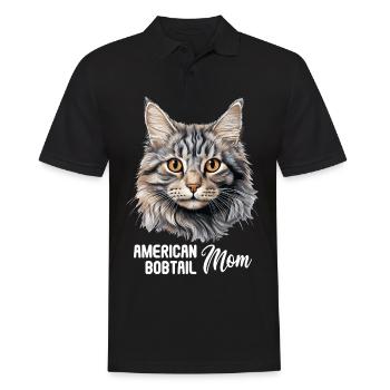 Cat Cats American Bobtail - Men's Polo Shirt - black - Front - Kai (181cm)