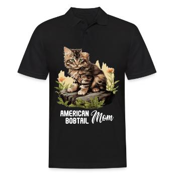 Cat Cats American Bobtail - Men's Polo Shirt - black - Front - Kai (181cm)