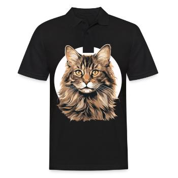 Cat Cats American Bobtail - Men's Polo Shirt - black - Front - Kai (181cm)