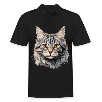 Cat Cats American Bobtail - Men's Polo Shirt - black - Front - Kai (181cm)