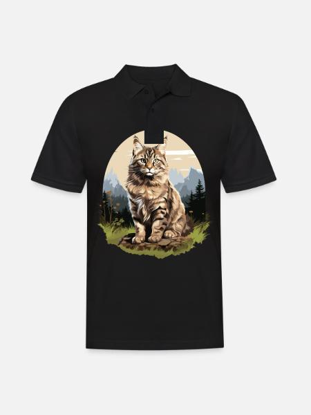 Cat Cats American Bobtail - Men's Polo Shirt - black