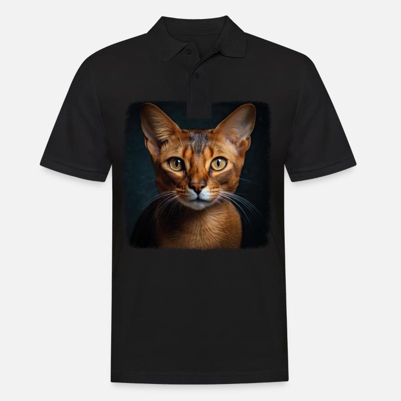 Abyssinian Cat Abessinierkatze - Männer Poloshirt - Schwarz