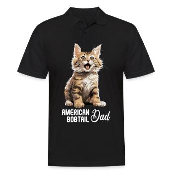 Cat Cats American Bobtail - Men's Polo Shirt - black - Front - Kai (181cm)
