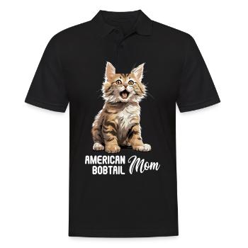 Cat Cats American Bobtail - Men's Polo Shirt - black - Front - Kai (181cm)