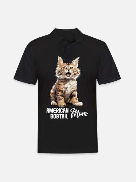 Cat Cats American Bobtail - Men's Polo Shirt - black