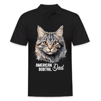 Cat Cats American Bobtail - Men's Polo Shirt - black - Front - Kai (181cm)