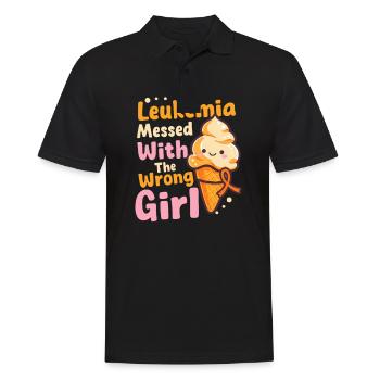 Leukemia Awareness Messed With Wrong Girl - Men's Polo Shirt - black - Front - Kai (181cm)