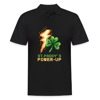St. Patricks Day Gaming St. Paddy's Power-Up - Männer Poloshirt - Schwarz - Vorne - Kai (181cm)