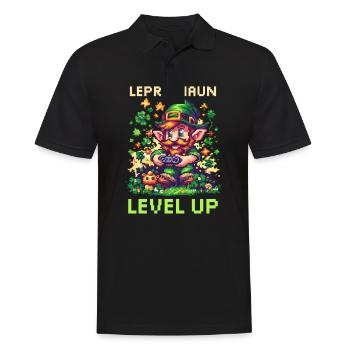 St. Patricks Day Gaming Leprechaun Passez au niveau supérieur - Polo Homme - noir - Devant - Kai (181cm)
