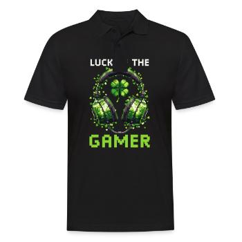 St. Patricks Day Gaming Luck of the Gamer - Men's Polo Shirt - black - Front - Kai (181cm)