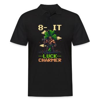 St. Patricks Day Gaming 8-Bit Luck Charmer - Men's Polo Shirt - black - Front - Kai (181cm)